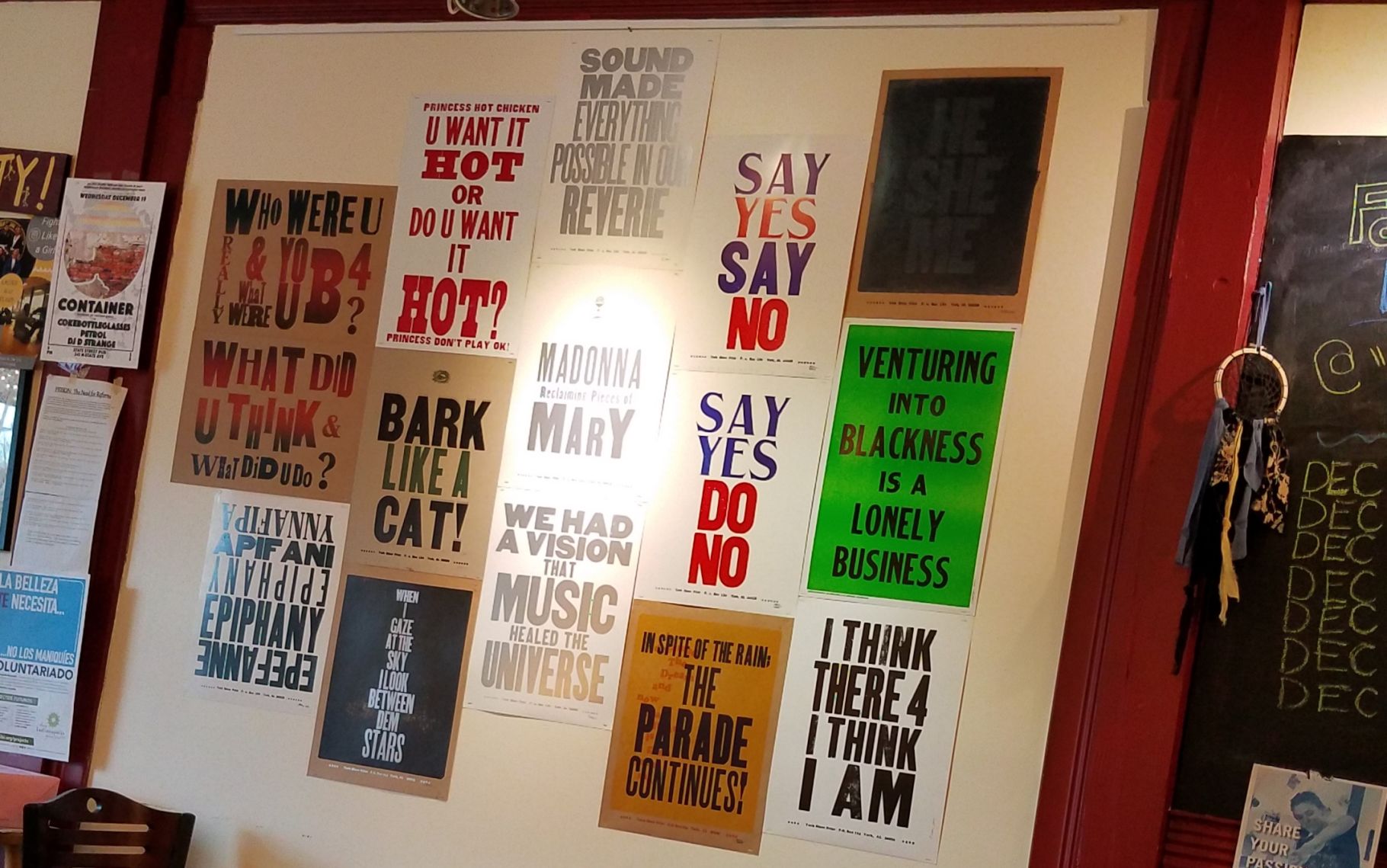 Posters by Carl Pope at Rabble Coffee